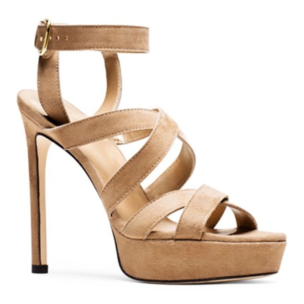 Elegant Tan Strappy Heels